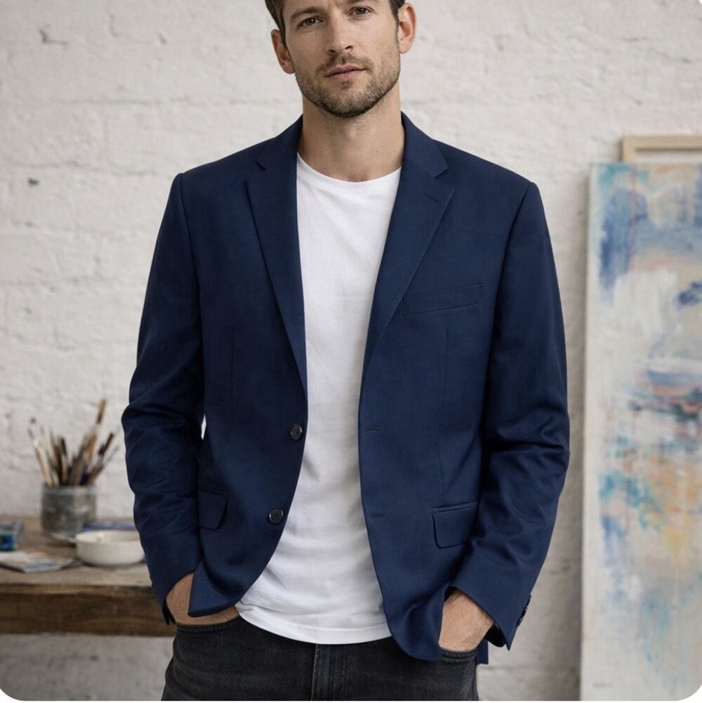 Zara Man Sz 44 Blue Versatile Smart Casual Business Wedding Event Blazer